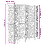 vidaXL Cloison de séparation 6 panneaux blanc bois de paulownia massif
