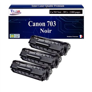 T3AZUR - 3x Toners compatibles avec Canon FX10 / FX9 / 703 pour Canon LBP-2900  LBP-2900B  LBP-3000 Noir - 2 000p