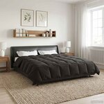 vidaXL Duvet d'été simple Matelassé Anthracite 200 x 240 cm Microfibre