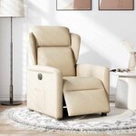 vidaXL Fauteuil inclinable électrique Crème Tissu