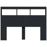 vidaXL Armoire tête de lit avec LED noir 140x17x102 cm