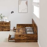 vidaXL Cadre de lit Chêne fumé 80 x 200 cm Bois d'ingénierie