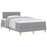 vidaXL Lit à ressorts avec coussin Gris clair 120 x 200 cm tissu