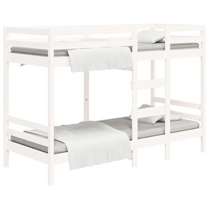 vidaXL Lit superposé Blanc 80x200 cm Bois de pin massif