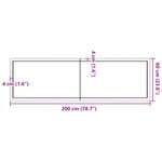 vidaXL Dessus de table 200x60x(2-4) cm bois de chêne massif non traité