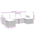 vidaXL Salon de jardin avec coussins 6Pièces mélange beige résine tressée