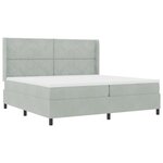 vidaXL Lit à ressorts avec tête de lit Gris clair 200 x 200 cm Velours