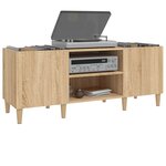 vidaXL Meuble à disques Chêne Sonoma 121x38x48 cm Bois d'ingénierie