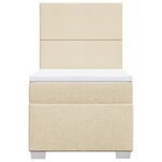 vidaXL Sommier à lattes de lit et matelas Crème 90x190 cm Tissu