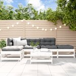 vidaXL Salon de jardin 6 Pièces avec coussins blanc bois massif