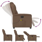 vidaXL Fauteuil inclinable de massage électrique marron tissu