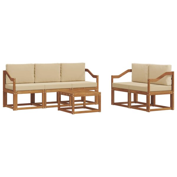 vidaXL Ensemble de canapés d'extérieur 6 pc Naturel et Beige