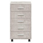 vidaXL Armoire à tiroirs avec roulettes Gris béton Bois d'ingénierie