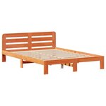 vidaXL Cadre de lit sans matelas cire marron 135x190cm bois pin massif