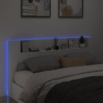 vidaXL Armoire tête de lit avec LED blanc 200x16 5x103 5 cm