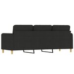 vidaXL Canapé à 3 places Noir 180 cm Tissu