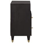 vidaXL Cabinet de chevet Noir 50 x 33 x 62 cm Bois de mangue massif