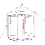 vidaXL Tente de fête 200 x 200 x 306 cm Orange Tissu Oxford