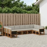 vidaXL Ensemble de canapés d'extérieur 10 pc Naturel et gris clair