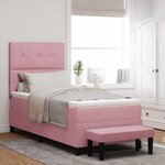vidaXL Lit à ressorts avec matelas Rose 100 x 200 cm Velours