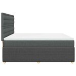vidaXL Sommier à lattes de lit avec matelas Gris foncé 180x200cm Tissu