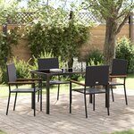 vidaXL Ensemble de salle à manger de jardin 5 pièces en poly rattan noir