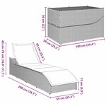 vidaXL Chaise longue pliante coussin et rangement noir résine tressée