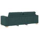 vidaXL Ensemble de canapés 3 pièces avec coussins - Tissu vert foncé
