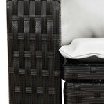 vidaXL Chaise à bascule de jardin avec coussins noir résine tressée