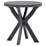 vidaXL Table de bistro Anthracite Ø70 cm Plastique