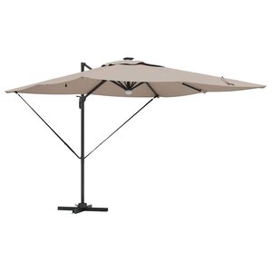vidaXL Parasol Roma Taupe 286 x 284 x 270 cm Aluminium et polyester