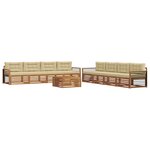 vidaXL Ensemble de canapés d'extérieur 9 pc Naturel et Beige