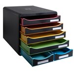 Module De Classement Big Box Maxi 6 Tiroirs Black Office - Noir/arlequin - Exacompta