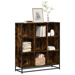vidaXL Bibliothèque chêne fumé 97 5x33x107 5cm bois d'ingénierie métal