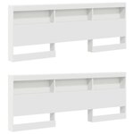 vidaXL Tête de lit de rangement Blanc 180 cm Bois d'ingénierie