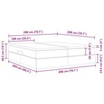 vidaXL Lit avec rangement et matelas Crème 200 x 200 cm Polyester