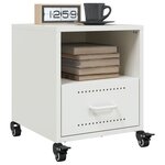 vidaXL Table de chevet blanc 36x39x43 5 cm acier