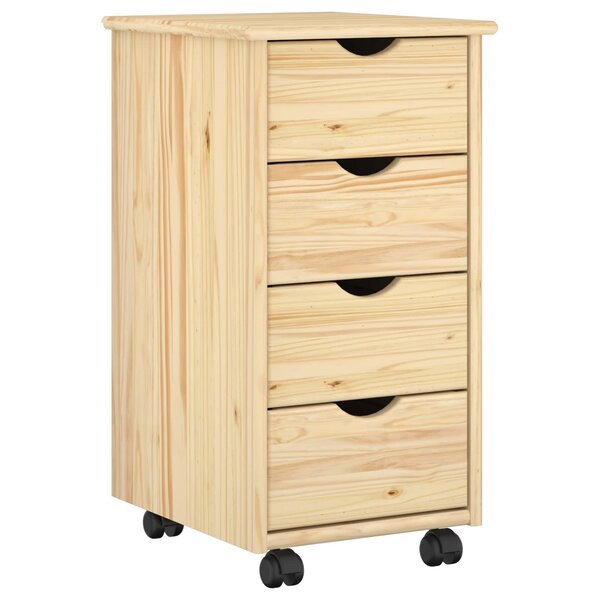 vidaXL Cabinet roulant Marron 65 5 x 34 x 39 cm Bois de Pin Massif