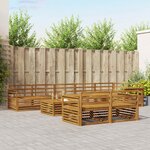 vidaXL Ensemble de canapés d'extérieur 9 pc Naturel