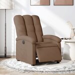 vidaXL Fauteuil inclinable électrique Marron Tissu
