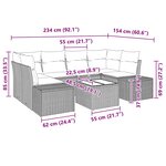 vidaXL Ensemble de canapé de jardin 7 Pièces Gris clair Poly rotin