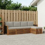 vidaXL Ensemble de canapés d'extérieur 5 Pièces Naturel et gris clair