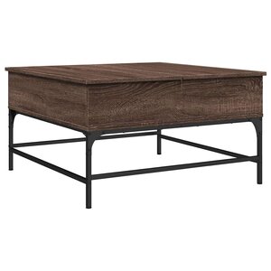 vidaXL Table basse chêne marron 80x80x45 cm bois d'ingénierie et métal