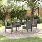 vidaXL Ensemble de salle à manger pour jardin 5 Pièces Gris Poly rotin