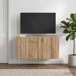 vidaXL Meuble TV mural 59 5 x 31 x 30 cm Chêne artisanal