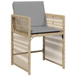 vidaXL Set de Salle à Manger de Jardin de 5 Pièces avec Coussins Rattan Poly Beige