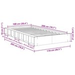 vidaXL Cadre de lit sans matelas 100x200 cm bois massif de chêne