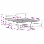 vidaXL Cadre de lit avec tête de lit Marron 180 x 200 cm Pin massif