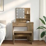 vidaXL Ensemble de coiffeuse avec LED chêne artisanal bois ingénierie