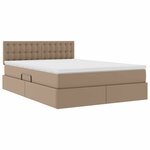 vidaXL Lit avec rangement et LED avec matelas Cappuccino 140 x 190 cm